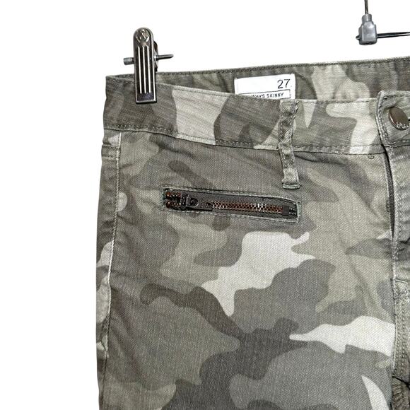 Gap 1969 Womens Camouflage Low Rise Always Skinny Zipper Pocket Jeans 27 Grunge - Picture 5 of 12
